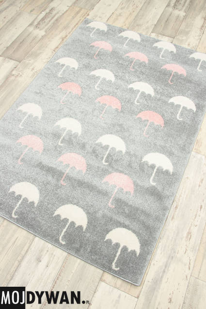 Dywan
												Bambino Różowo białe parasolki na szarym tle (26252)