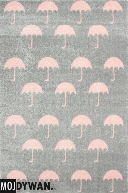 Dywan
                            Bambino Różowe parasolki na szarym tle (20690)