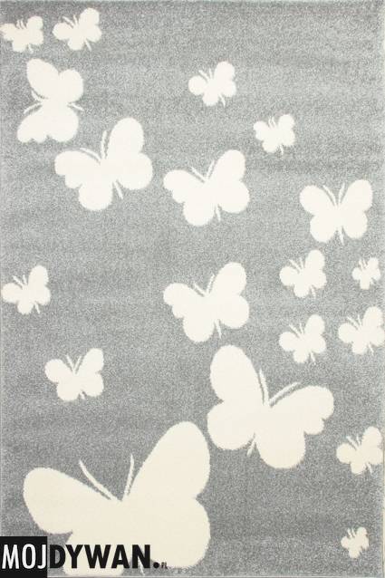 Dywan
                            Bambino Białe motyle na szarym tle (21456)
