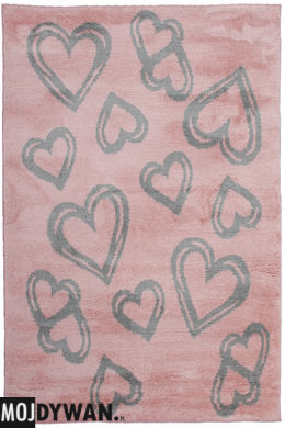 Dywan Merlin Serduszka różowy/szary 