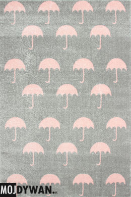 Dywan Bambino Różowe parasolki na szarym tle 